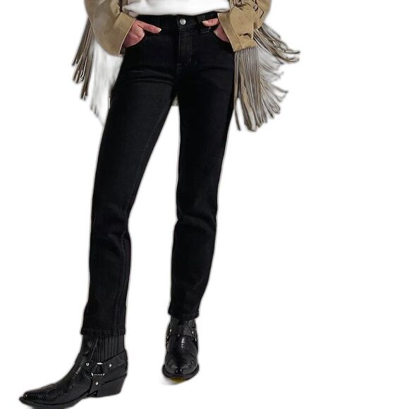 Free People Denim - Free People We The Free Oracle Jeans 27 Black Low Rise Slim Straight Denim NWT